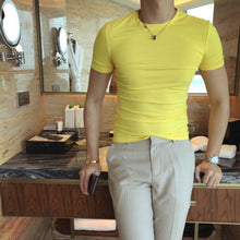 Load image into Gallery viewer, Summer Solid Slim Fit T-shirt
