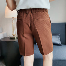 Load image into Gallery viewer, Plaid Embossed Casual Shorts