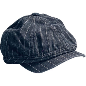 Retro Denim Striped Octagonal Hat
