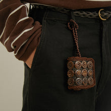 Load image into Gallery viewer, Square Coconut Shell Button Coin Purse Earphone Case