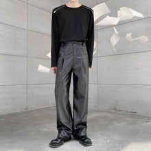 Load image into Gallery viewer, Solid Color Straight Loose PU Leather Pants