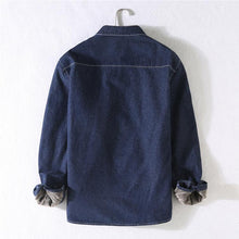 Load image into Gallery viewer, Plush Thick Denim Long Sleeve Shirt