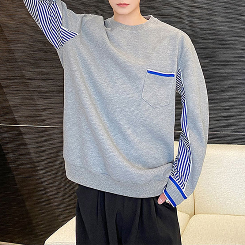 Half Zip Contrast Color Sweatshirt