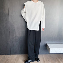 Load image into Gallery viewer, Shoulder Cutout Hem Split Bottom Shirt