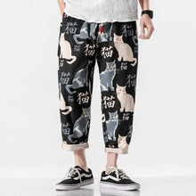 Load image into Gallery viewer, Cat Print Casual Cropped Pants