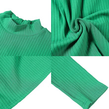 Load image into Gallery viewer, Half Turtleneck Slim Striped Long Sleeve Top