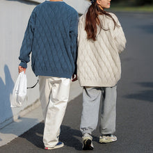 Load image into Gallery viewer, Argyle Textured Crewneck Knit Sweater