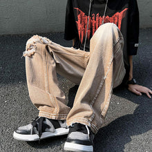 Load image into Gallery viewer, Retro Washed Ripped Casual Jeans