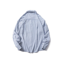 Load image into Gallery viewer, Striped Drop Shoulder Lapel Long Sleeve Shirt
