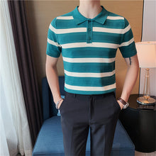 Load image into Gallery viewer, Wide Stripe Slim Fit Polo Shirt