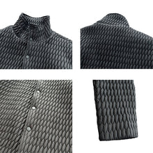 Load image into Gallery viewer, Diamond Pleated Thin Stand Collar Jacket
