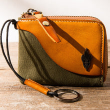 Load image into Gallery viewer, Canvas Stitching Leather Wallet