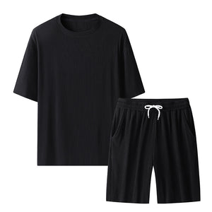 Striped Short Sleeve T-Shirt Casual Set