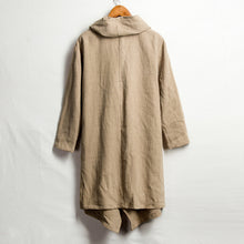 Load image into Gallery viewer, Vintage Linen Mid-Length Stand Collar Trench Coat