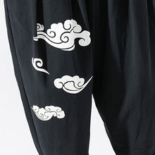 Load image into Gallery viewer, Cotton Linen Print Loose Ninth Pants