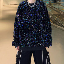 Load image into Gallery viewer, Sequined Round Neck Loose Sweatshirt