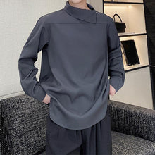 Load image into Gallery viewer, Simple Slanted Lapel Button Button Pullover Shirt