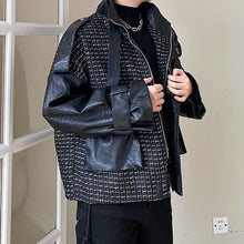 Load image into Gallery viewer, Check Panel Leather Jacket