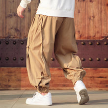 Load image into Gallery viewer, Vintage Buckle Trim Waffle Casual Harem Pants