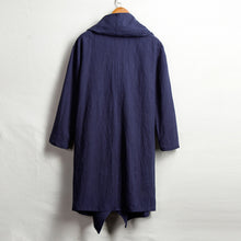 Load image into Gallery viewer, Vintage Linen Mid-Length Stand Collar Trench Coat