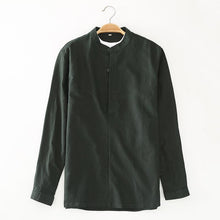 Load image into Gallery viewer, Linen Casual Crew Neck Long Sleeve Tops