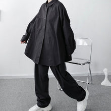 Load image into Gallery viewer, Large Pockets Loose Drop Shoulders Shirts