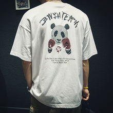 Load image into Gallery viewer, Panda Print Cotton Short Sleeve T-Shirt