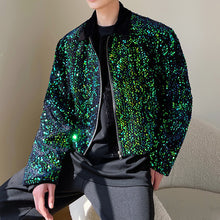 Load image into Gallery viewer, Fish Scale Blue-green Sequined Jacket