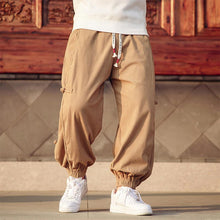 Load image into Gallery viewer, Vintage Buckle Trim Waffle Casual Harem Pants