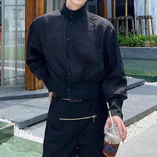 Load image into Gallery viewer, Thin Sheer Stand Collar Short Long Sleeve Shirts