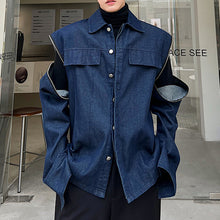 Load image into Gallery viewer, Zipper Removable Denim Jacket