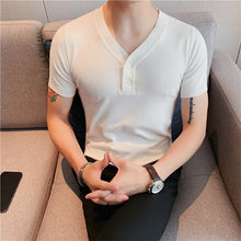 Load image into Gallery viewer, V-Neck Slim Fit Knit T-Shirt
