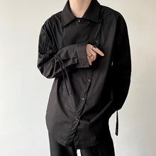 Load image into Gallery viewer, Statement Drawstring Lapel Long Sleeve Shirt