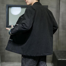 Load image into Gallery viewer, Retro Buckle Stitching Stand Collar Tang Suit Shirt