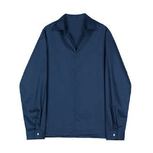 Load image into Gallery viewer, Silky Pullover V-neck Long-sleeved Shirt