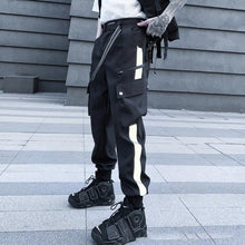 Load image into Gallery viewer, Techwear Contrasting Color White Trim Cargo Pants