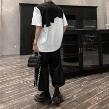 Load image into Gallery viewer, Patchwork Shoulder Pads Short Sleeve T-Shirt