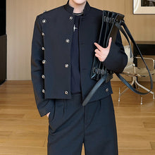 Load image into Gallery viewer, Stand Collar Multi-button Short Jacket