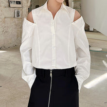Load image into Gallery viewer, Cutout Off Shoulder Long Sleeve Shirt