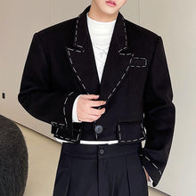 Load image into Gallery viewer, Hand-stitched Black Cropped Jacket