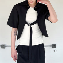 Load image into Gallery viewer, Lapel Tie Short Sleeve Top