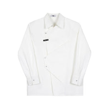 Load image into Gallery viewer, Metal Buckle Irregular Stitching Shoulder Pad Shirt