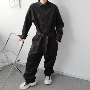 Japanese Retro Big Pocket Jumpsuit