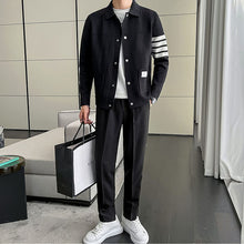 Load image into Gallery viewer, Four Bar Slim Lapel Knit Cardigan Jacket