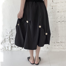 Load image into Gallery viewer, Dark Floral High Waist A-Line Skirt
