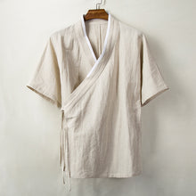 Load image into Gallery viewer, Linen Diagonal Neck Shirt