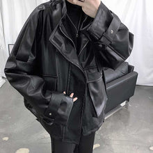 Load image into Gallery viewer, Hip Hop PU Leather Cargo Jacket