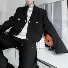 Load image into Gallery viewer, Metal Buckle Cropped Blazer