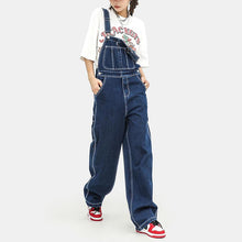 Load image into Gallery viewer, Retro Distressed Loose Overalls