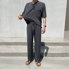Load image into Gallery viewer, Thin Solid Short Sleeve T-Shirt And Pant Set